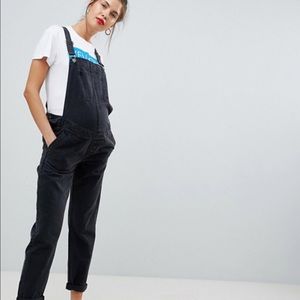 ASOS Maternity Overalls Washed Black Denim